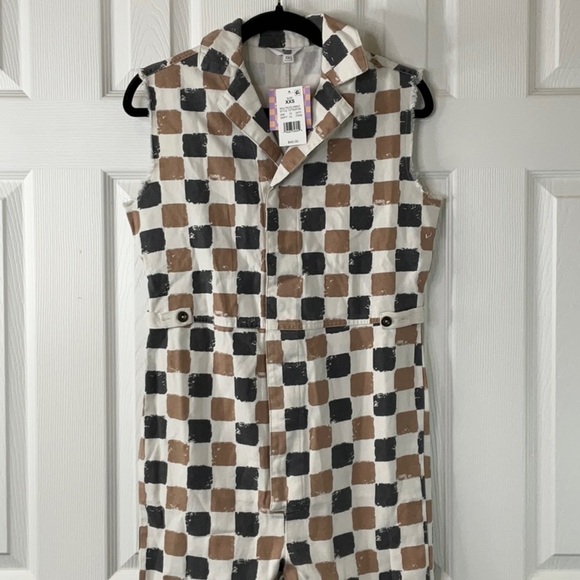 Ascot + Hart Women's Checkered Graphic Jumpsuit Size XXS - Picture 4 of 14